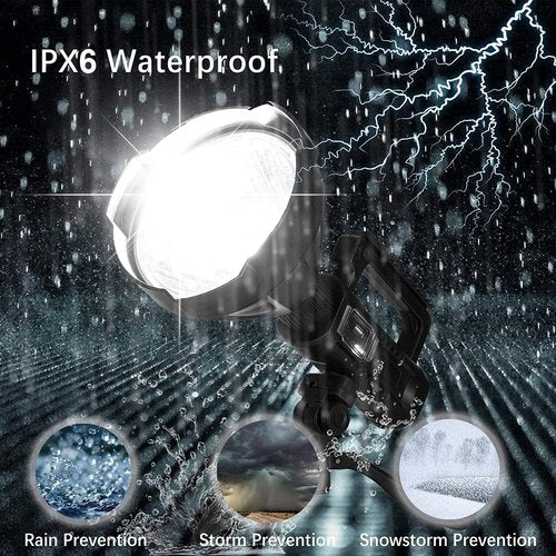 ZEUSFIRE Rechargeable Spotlight Flashlight High Lumens, 3000 Lumens Super Bright Led Searchlight with Tripod and USB Output, IPX5 Waterproof 4 Modes Handheld Spotlight for Camping Hiking
