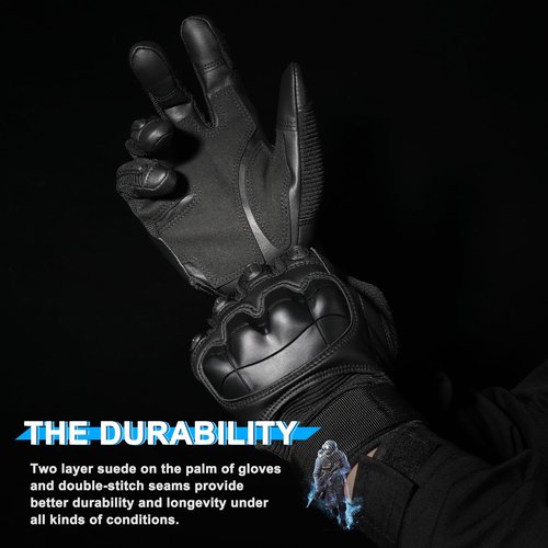 WTACTFUL Touch Screen Tactical Gloves for Men Airsoft Paintball Gear Motorcycle MTB Bike Cycling Cross-Country Motorbike ATV Hunting Hiking Riding Driving Work Outdoor Full Finger Gloves M Black