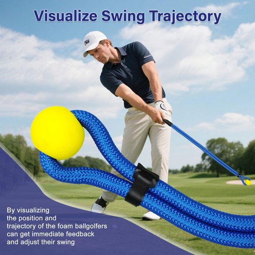 NGBHM Golf Rope Swing Trainer, Golf Swing Training Aid to Improve Speed, Accuracy, Rhythm, Flexibility and Strength, Portable Golf Training Tool for Indoor/Outdoor Practice