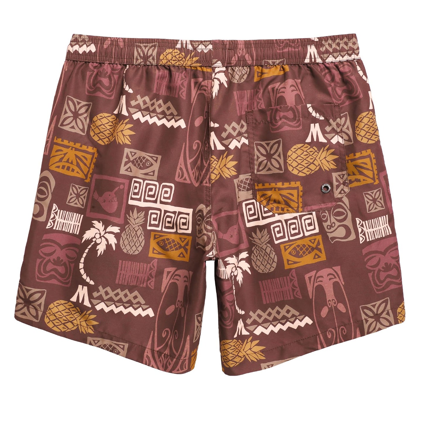 maamgic Mens Swim Trunks Quick Dry Swim Shorts with Mesh Lining Funny Swimwear Bathing Suits 7inch Brown Totem Medium