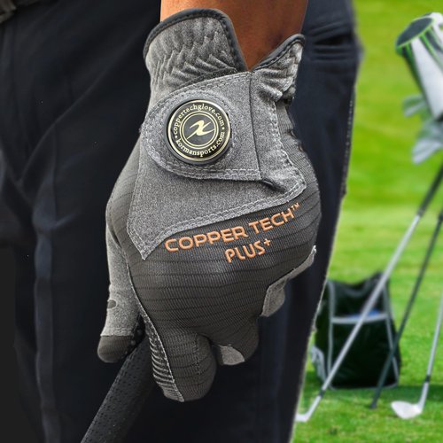 Copper Tech Men’s Golf Gloves - Joint Support for Golfers with Copper Compression - 100% AAA Synthetic Leather - Built for Comfort & Joint-Friendly - Golf Gloves Men Both Handed Golfers (2nd Gen)