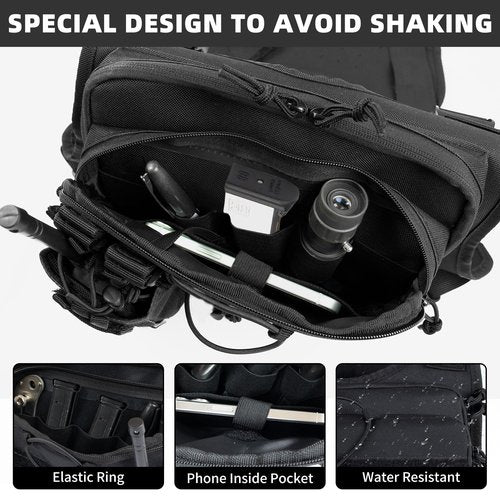Outdoor Sports Bag for Men with Phone Holder, Breathable Running Pack Fits Most Pistols, EDC Travel Running Vest Pouch, Tactical Chest Bag with Removable Radio Pouch Holster for Workout and Patrol