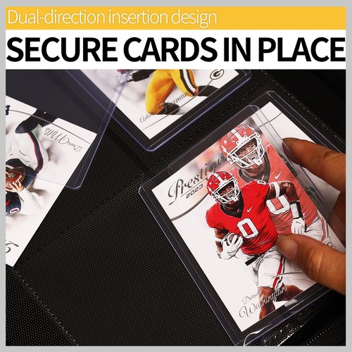 Yodamiack Toploader Binder 4 Pocket - Portable Upgraded Hold 144 Toploaders with Sleeves for 3" x 4" Rigid Card Binder Double Sided PU Card Holder for Sports Card, MTG, TCG, Game