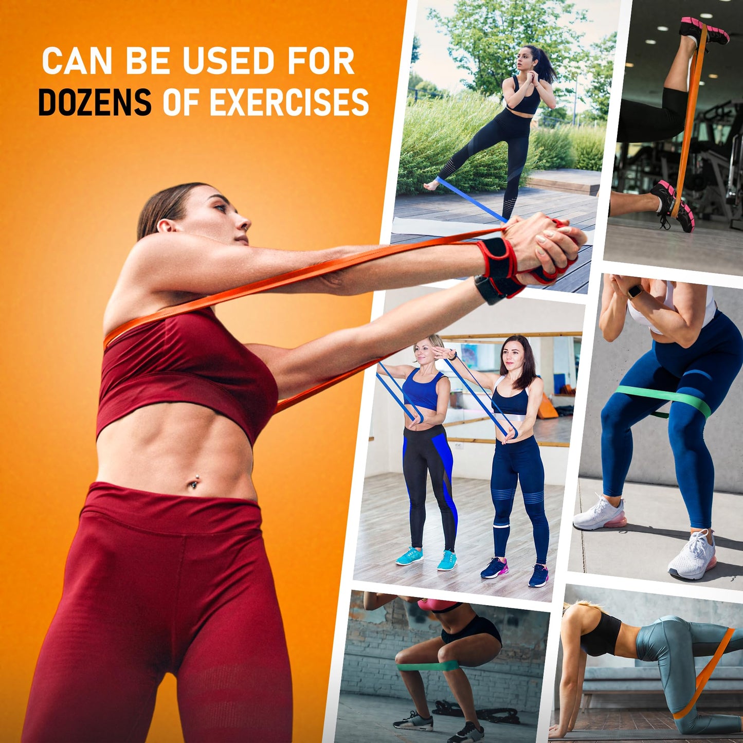 Pure Band - Professional Grade Physical Therapy Band for Home Workouts, Premium Thick Resistance Band Great for Stretching and Rehab, Latex-Free, Super Strong Band (Orange - Light Resistance)