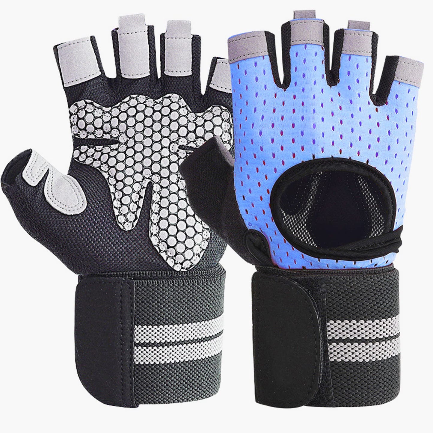SUJAYU Workout Gloves for Men Workout Gloves Women, Weight Lifting Gloves Gym Gloves for Men, Exercise Gloves Work Out Gloves Weightlifting Gloves Gym Accessories for Men (Blue, L)