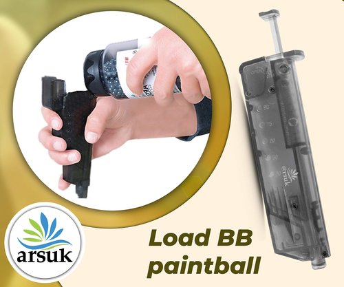 ARSUK Airsoft Fast BB Loader with Adapter ??Quick BB Reloading Tool for 90 Rounds 6mm BB Pellets, Airsoft Magazines Speed Loader ??Fast & Easy Airsoft Tactical Accessory
