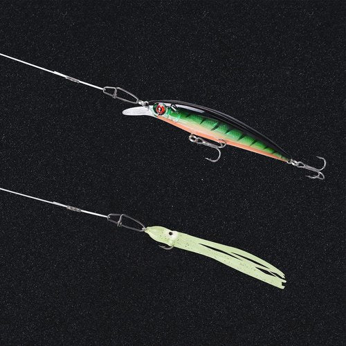 ZASIE 50lb Fluorocarbon Fishing Leader, 20in 100% Fluorocarbon Leader Line with Swivel and Snap, Saltwater and Freshwater Fishing Leaders, 10 Pack