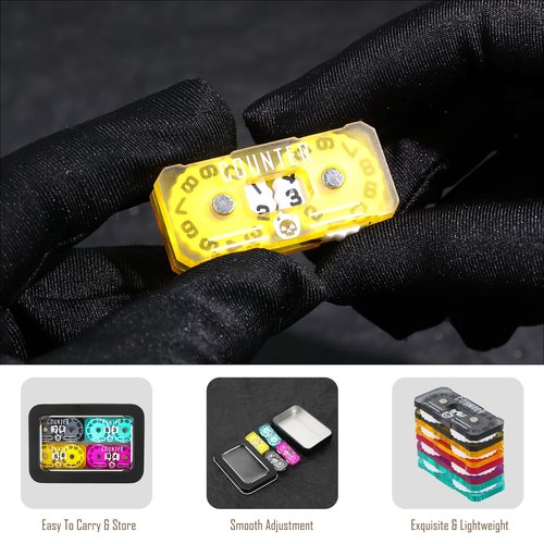 FIGURESLAB 4Pcs MTG Life Counter Twin Digits with Metal Box, Tracker Life Counter for Board Games, Compatible with Magic The gatering Accessories RPG D&D CCG TCG Tabletop Board Games