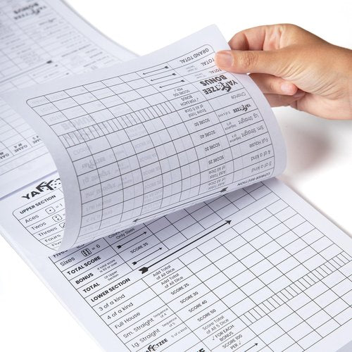 PlayDice Yahtzee Score Pads Perforated: 120 Easy Tear Off, Large Print Yahtzee Score Pads Compatible with Yardzee and Yahtzee Games (8.5x11-120 Pages)