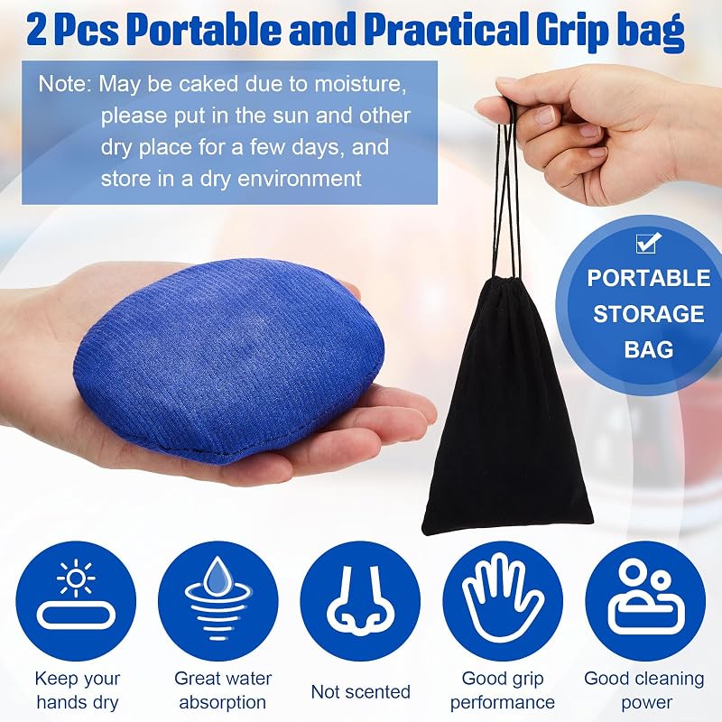 Lewtemi Bowling Rosin Grip Bag Black & Dark Blue, 4 Inch