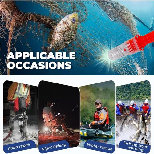 3Pcs Boat Flares,Smart Marine Signal Light,Boat Flares Marine Waterproof Emergency Signals for Fishing Nets, Buoys & Boats (Red)