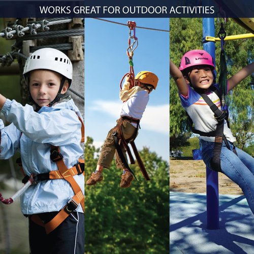 Kids Full Body Harness - Fusion Climb® - (5,000 LBS Rated) Professional Harness for Hiking, Tree Climbing, Ziplining, Indoor Climbing, Rappelling- Heavy Duty Kids Full Body Harness Climbing Gear