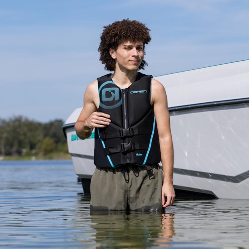 O'Brien Men's Traditional Neoprene USCGA Life Jacket, Cyan, Large