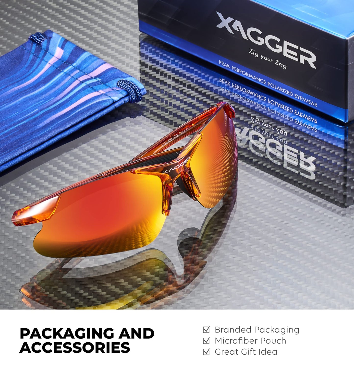 Xagger Kids Youth Polarized Sports Sunglasses for Boys Girls Baseball Softball Glasses TR90 Frame