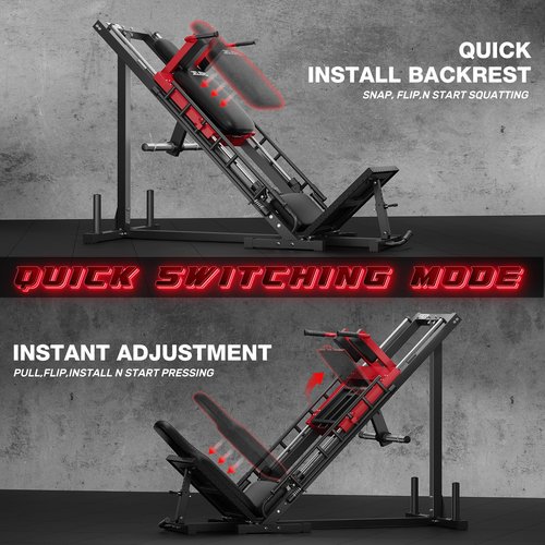 Leg Press Hack Squat Machine, Leg Machine for Home Gym with Linear Bearing, L11 Professional Adjustable Leg Exercise Machine, Lower Body Special, Leg Machine (Red