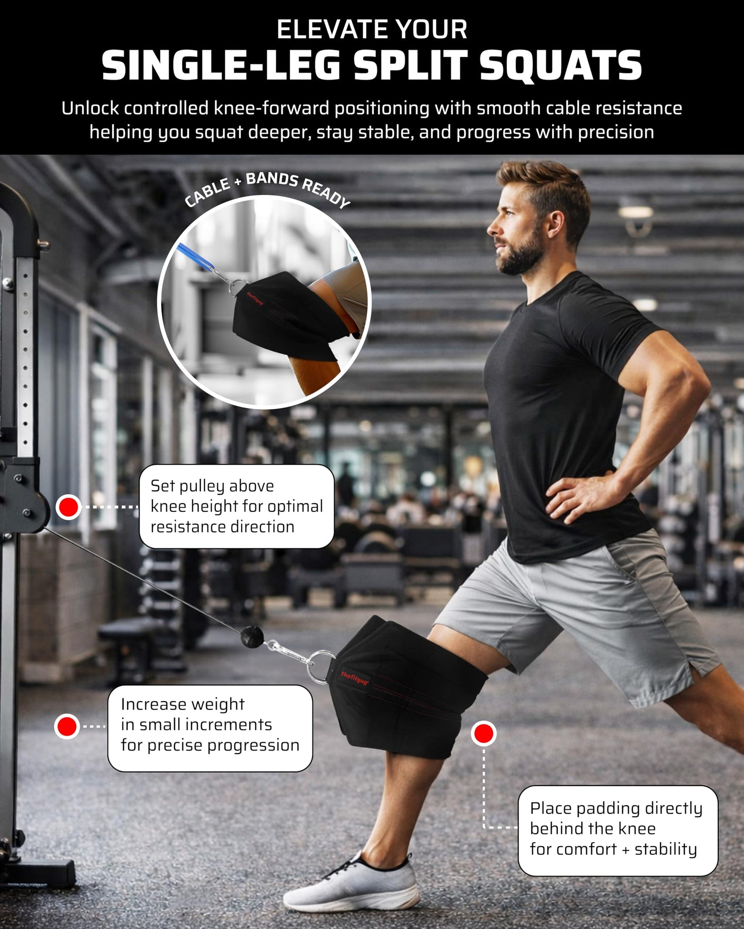 THEFITGUY Squat Knee Attachment for Cable Machine & Resistance Band