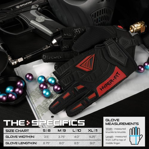Glove Station Hyper-Fit Tactical Shooting & Work Gloves - Red, Medium - 2 Fingerless Design Paintball & Airsoft Gear for Men with Outstanding Grip for Combat, Hunting, Shooting, & Work