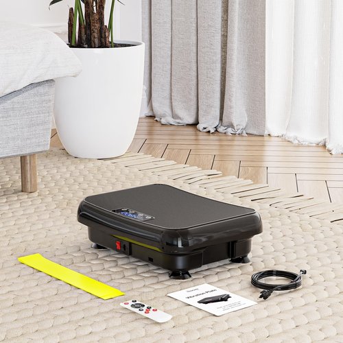 Vibration Plate Exercise Machine: TISSCARE Vibrating Plates for Lymphatic Drainage and Weight Loss, 300Lbs Capacity Full Body Power Shake Workout Platform for Home Cardio Fitness (Ink Black)