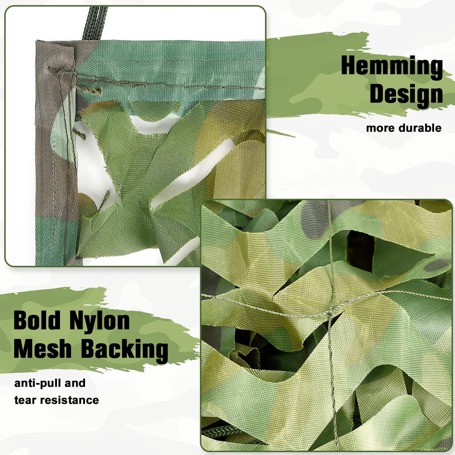 Yeacool Camo Netting Mesh Camouflage Netting Military Surplus Hunting Blind Net for Military Theme Party Decorations Backdrop Sunshade Car Cover Camping Shooting (Woodland Camo, 20ftx20ft, 6m*6m)