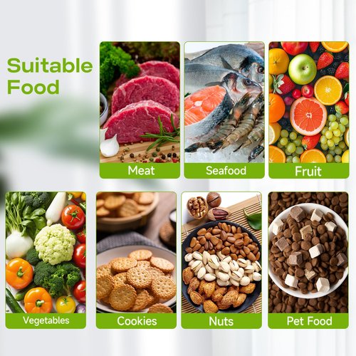 Amz Jet Vacuum Sealer for Food - Tempered Glass Panel, LED Touch Control, Digital Display, Pulse/Moist/Dry/Seal/External Suction Modes, Includes 30 Vacuum Bags & Built-in Cutter(White)