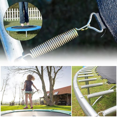 SquEqu 6 Pack Trampoline Springs Replacement 5.5 Inch Heavy Duty Stainless Steel Fitness Rebounder Extension Spring for Outdoor Trampolines Recreational Indoor Exercise Trampoline Mini Trampoline