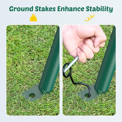 Trekassy 440lbs 2 Seat Swing Sets for Backyard, 1 Saucer Swing and 1 Belt Swing with Heavy Duty Outdoor A-Frame Metal Swing Stand for Playground, Playset