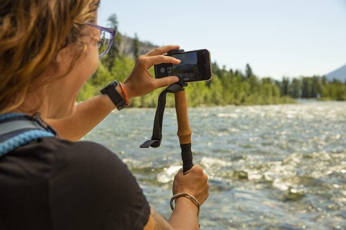 Cascade Mountain Tech Trekking Poles - Carbon Fiber Monopod Walking or Hiking Stick with Accessories Mount & Adjustable Quick Locks (Single Pole), Brown