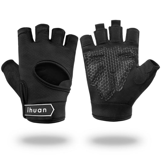 ihuan New Breathable Workout Gloves for Women & Men - No More Sweaty & Full Palm Protection Gym Exercise, Cycling, Fitness, Weightlifting, Pull-ups, Deadlifting, Rowing