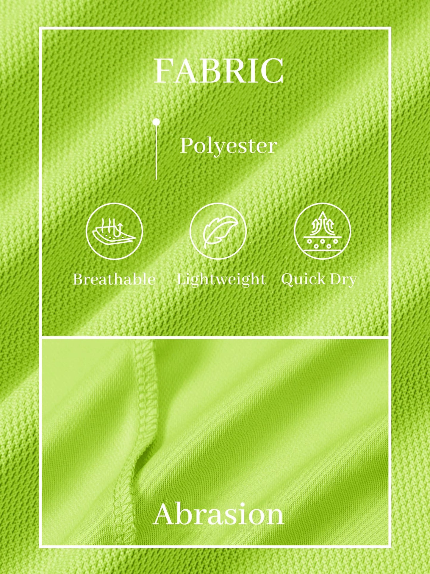 TACVASEN Mens Golf Shirt Dry Fit Mens Polo Shirts Short Sleeve Performance Golf Polos for Men with Collar Work Shirts Neon Green, S