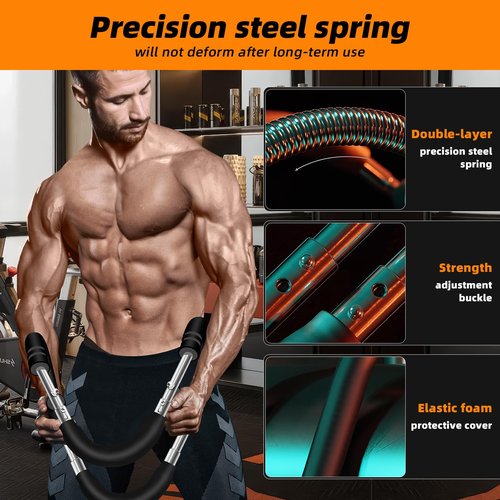Twister Arm Trainer, 60-120lbs Adjustable Chest Workout Equipment, Men's Chest, arm, Shoulder and Forearm Muscle Training Fitness Equipment, Portable Spring Resistance Home Fitness Equipment