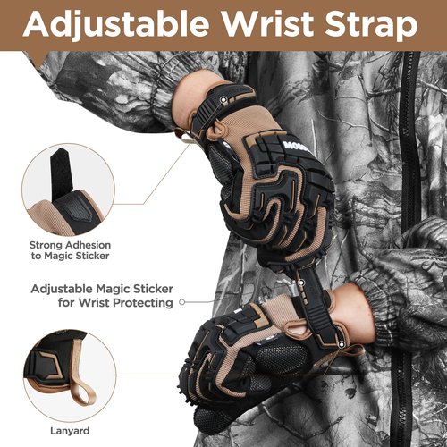 Mossy Oak Motorcycle Gloves for Men and Women - Touchscreen Hunting, Airsoft, Tactical Gloves for Shooting, Cycling, Hiking - Rubber Guard Hunting Gear