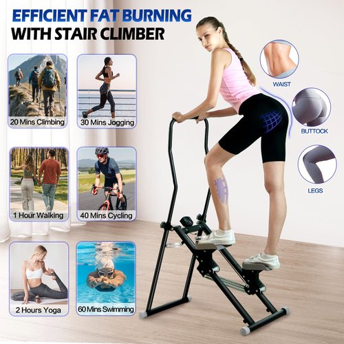 Vyrelis Stair Stepper with 3-Level Adjustable Resistance, Foldable Stair Climber & Vertical Climber for Home Workout,Full Body Cardio Exercise Equipment for Home Gym