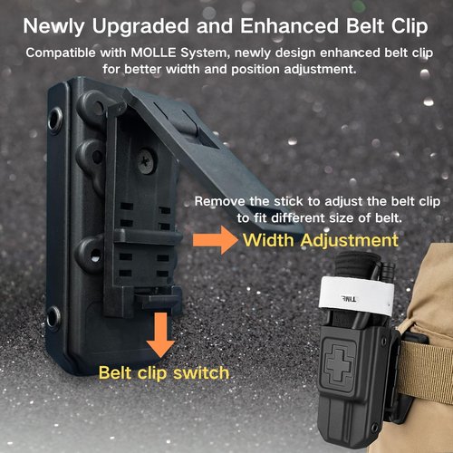 BESWON Tourniquet Holder with Upgraded Tactical Belt Clip, Molle Tourniquet Holster Case for C-A-T Gen 7 and Older, Tourniquet Pouch TQ Holder for Duty Belt