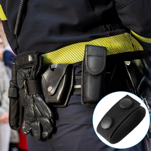 Tweruna 6 PCS Belt Keepers for Duty Belt, Nylon Duty Belt Keepers with Double Snaps, Black Belts Loop Keeper for Police Equipment Tactical Belts Accessories