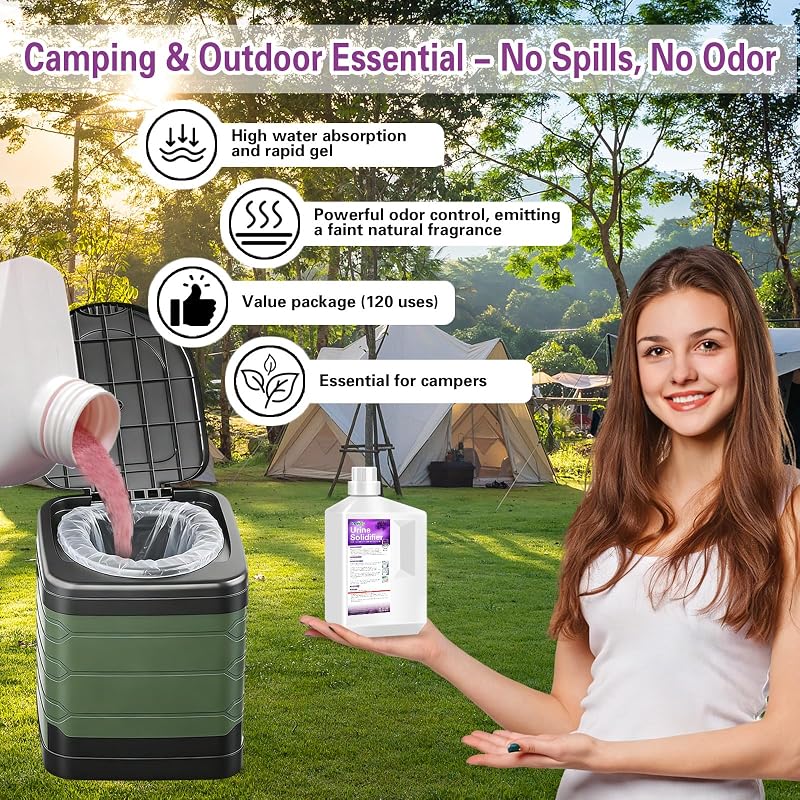 Snowlily Pee Powder 1.8lb - Liquid Gel Urine Solidifier & Portable Camping Toilet Deodorizer