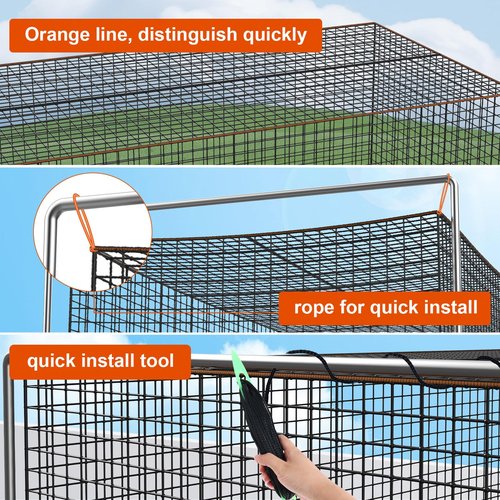 Batting Cage Net, 8x8x20 ft Heavy Duty Enclosed Batting Net With Door, Only Net, Not Include Poles and Frame, Professional Softball Baseball Nets for Batting and Pitching, Batting Cages for Backyard