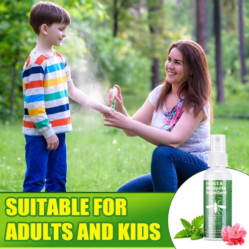 Bug Spray, Plant-Based Insect Repellent for Mosquito Outdoor Travel Size, Pump Spray, Safe for Pets and Kids, 2fl oz, Pack of 2
