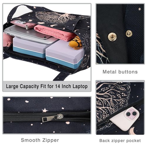 Yoga Mat Bag Yoga Bags and Carriers Fits All Your Stuff Yoga Tote Bag with Zipper Pocket Yoga Mat Carrier Take in Out Mat Easily for Pilates Travel Workout Office Beach and Gym