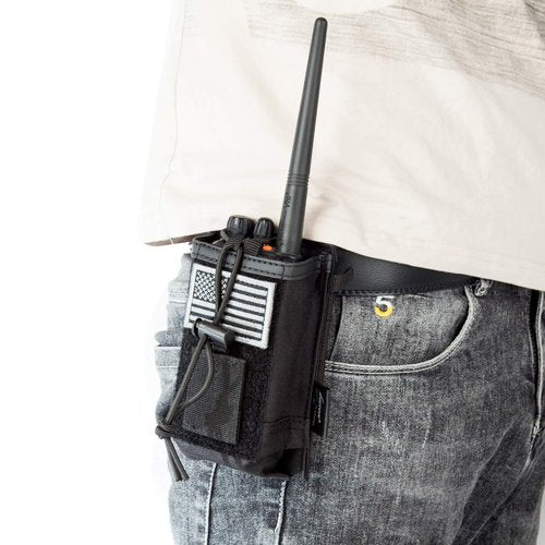 Tactical Molle Radio Holster Holder Case Military Heavy Duty Pouch Bag for Two Ways Walkie Talkies Adjustable Storage with 1 Pack Patch
