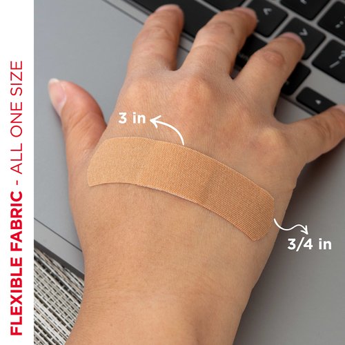 Band-Aid Brand Sterile Flexible Fabric Adhesive Bandages, Comfortable Flexible Protection & Wound Care for Minor Cuts & Scrapes, Pad Designed to Cushion Painful Wounds, One Size, 100 ct