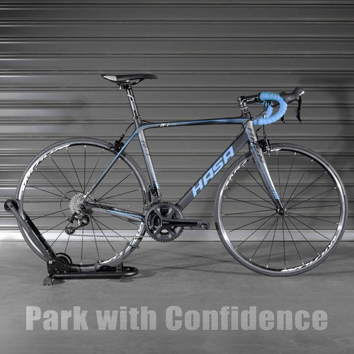 BikeHand Foldable Bike Stand Floor Rack | Sturdy & Durable Quick-Fold Design for MTB & Road Bicycle Storage - up to 2.4" Tire Width | Portable Bike Rack Garage Foldable Storage Stand | Updated Design