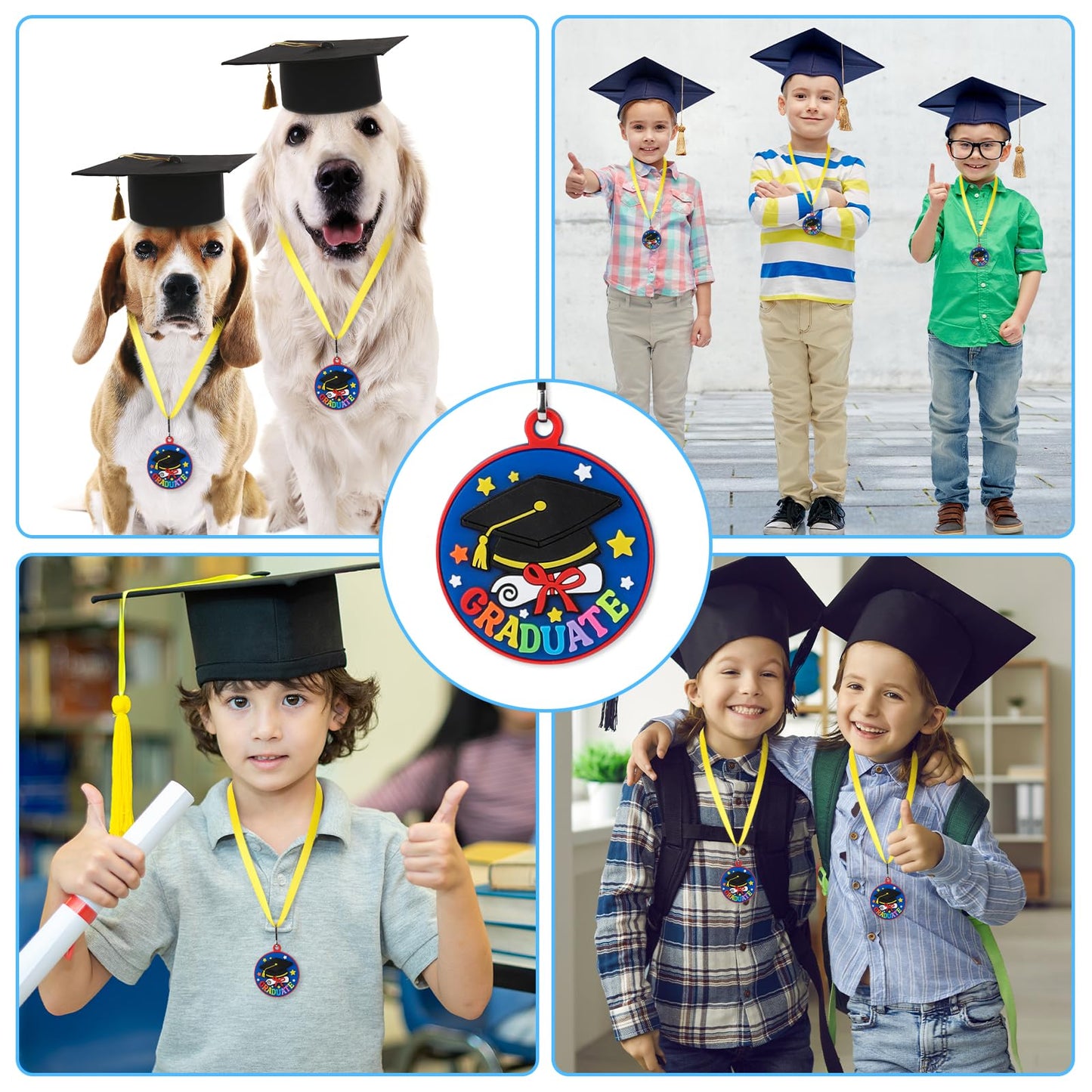 Hedeey Kindergarten Graduation Medal for Kids Preschool Pre-k Graduation Award Medals with Neck Ribbon for School Student Graduation Party Gifts Favors(24 Pcs, 2 Inch)