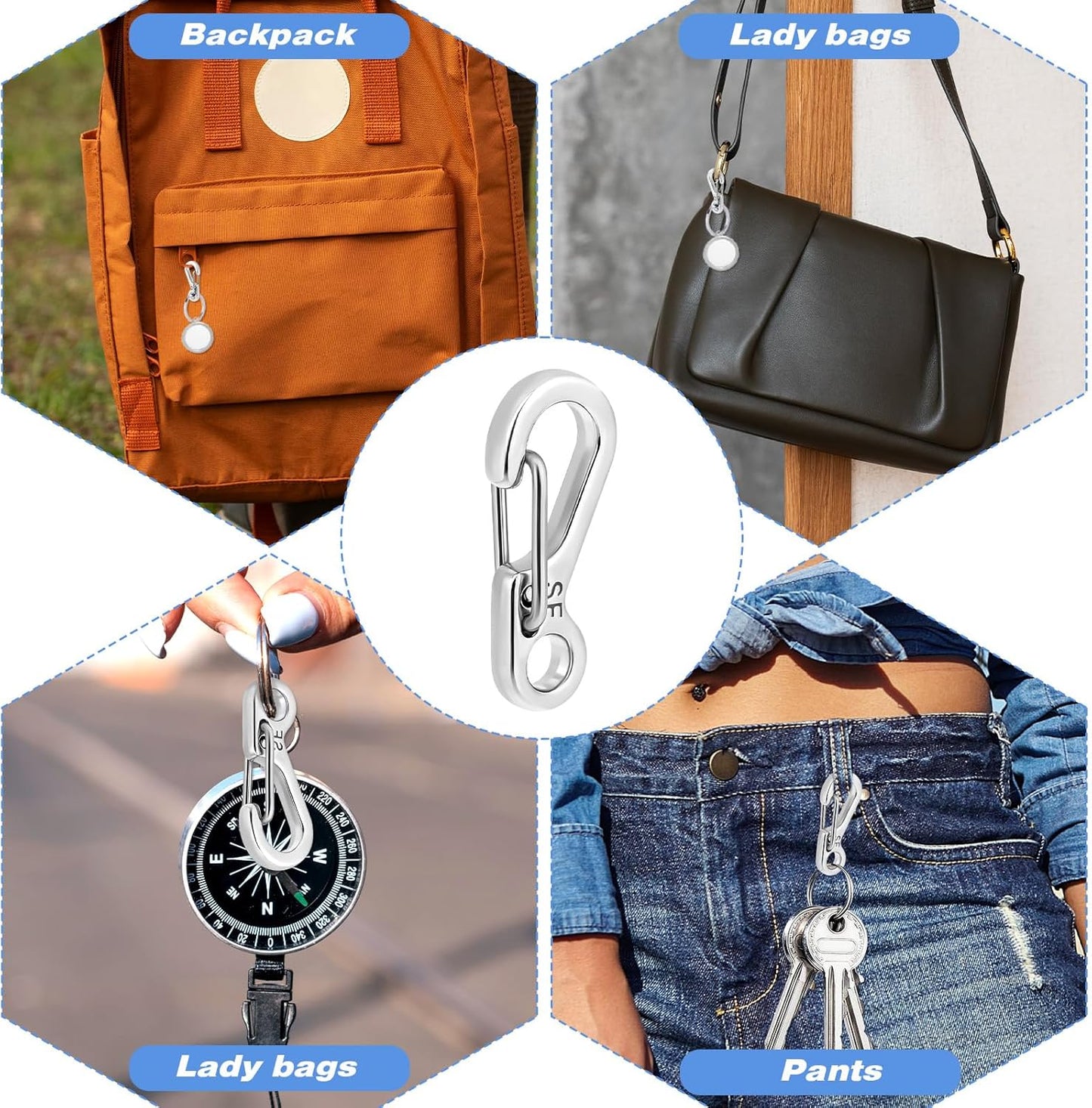 12 Pcs Tiny Carabiner Clip Multi-Purpose Keychain Small Hanging Buckle Metal Hook Micro Multi-Purpose Key Alloy Key Rings Outdoor Hiking Fishing Camping Backpack Accessories