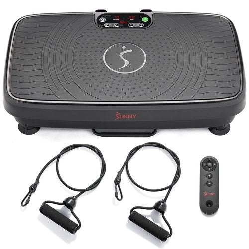 Sunny Health & Fitness FITBOARD Premium 2D Total Body Shaker Platform for Toning, Sculpting & Recovery, Vibration Plate Exercise Machine with Dual Resistance Bands & Wireless Remote ??SF-VP822056