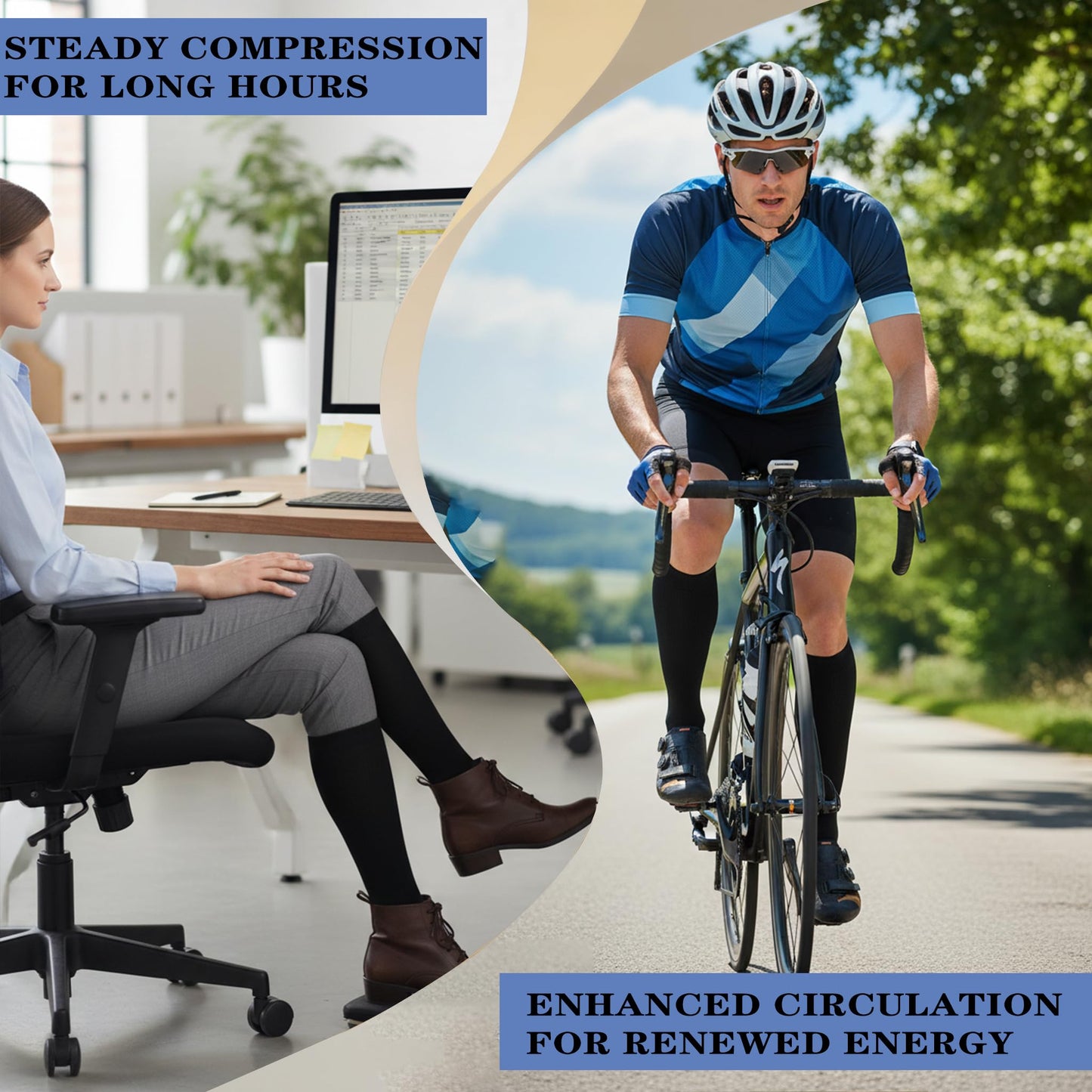 Sooverki Graduated Copper Compression Socks for Men & Women Circulation 8 Pairs 15-20mmHg - Best for Running Athletic Cycling