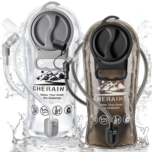 CHERAINTI Hydration Bladder 2 Pack, 2L Water Bladder for Hiking Backpack, BPA Free Water Reservoir Bag Pouch for Adult Kids, Military Leak Proof Hydration Pack Replacement for Running Cycling Climbing