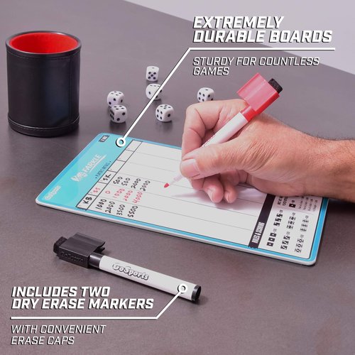 GoSports Dry Erase Rollzee and Farkle Scoreboard - Giant Size with 2 Pens