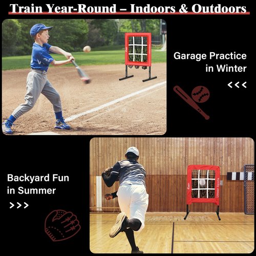 Pitching Net with Strike Zone 9 Hole Baseball Pitching Net Adjustable Height Baseball Target for Throwing, Training EquipmentNet for Practice, Softball Target Nets for Batting