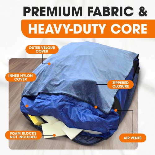 Cheer Collection Replacement Cover for Crash Pad – Soft Velour with Waterproof Nylon Lining, Machine Washable Sensory Pad Cover, Fits 5x5 Crash Pads (Cover Only)