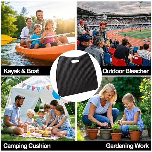 Tebery 4 Pack Stadium Seat Cushion, Waterproof Bleacher Pad Cushion for Children, Portable Outdoor Chair Seats Cushion with Handle, Extra Wide Foam Seat for Sports Event, Office Chair, Concert, Bench
